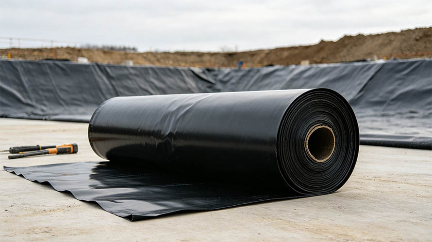 HDPE 防渗土工膜卷材实拍